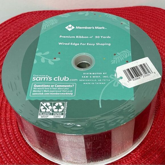 Members Mark Wired Ribbon Black and White Stripe 50 yards NWT - Picture 3 of 4